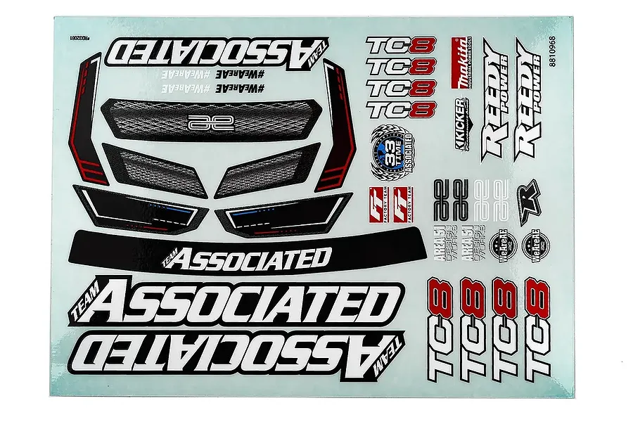 Team Associated RC10TC8 Decal Sheet image 132959