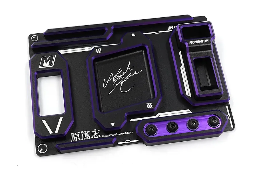 Yeah Racing Aluminium Momentum Setup Station Tray - Black/Purple image 132999