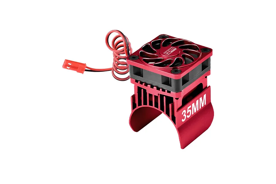 GPM Aluminium 35mm Motor Heatsink with Cooling Fan Set - Red image 133039