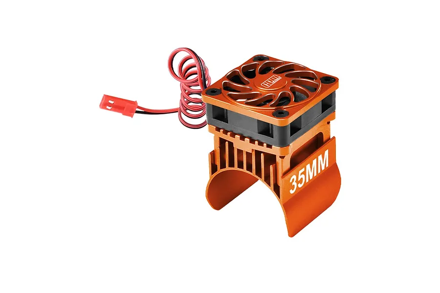 GPM Aluminium 35mm Motor Heatsink with Cooling Fan Set - Orange image 133041