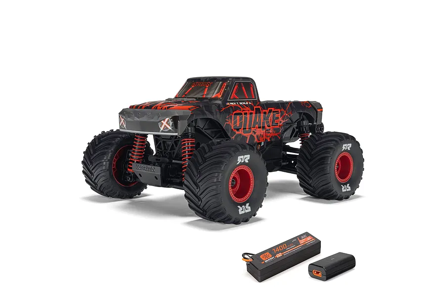 ARRMA Quake Grom RC Monster Truck Electric 4WD 1/16 Scale RTR - Red image 133282
