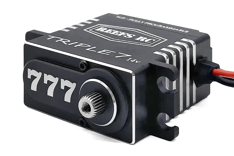 Reefs RC Aluminium Triple7 Standard 60kg 14V Direct Power Brushless Metal Gear Servo - Black image 133435