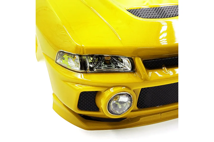 Yeah Racing 1/10 Mitsubishi Lancer Evo IV Painted Body Shell with Rims - Yellow image 7