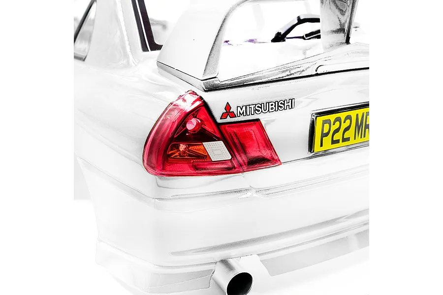Yeah Racing 1/10 Mitsubishi Lancer Evo IV Painted Body Shell with Rims -  White image 9
