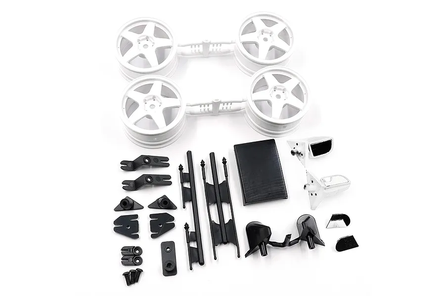 Yeah Racing 1/10 Mitsubishi Lancer Evo IV Painted Body Shell with Rims -  White image 11