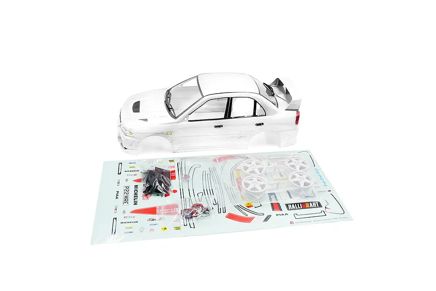 Yeah Racing 1/10 Mitsubishi Lancer Evo IV Painted Body Shell with Rims -  White image 2