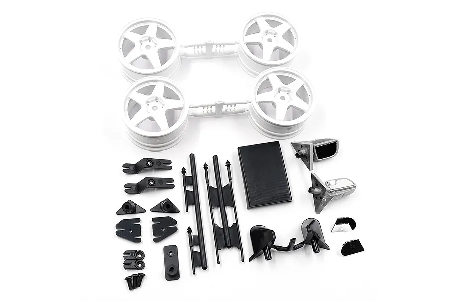 Yeah Racing 1/10 Mitsubishi Lancer Evo IV Painted Body Shell with Rims - Silver image 12