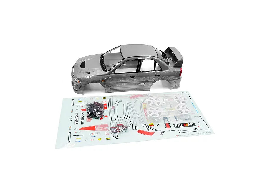 Yeah Racing 1/10 Mitsubishi Lancer Evo IV Painted Body Shell with Rims - Silver image 2