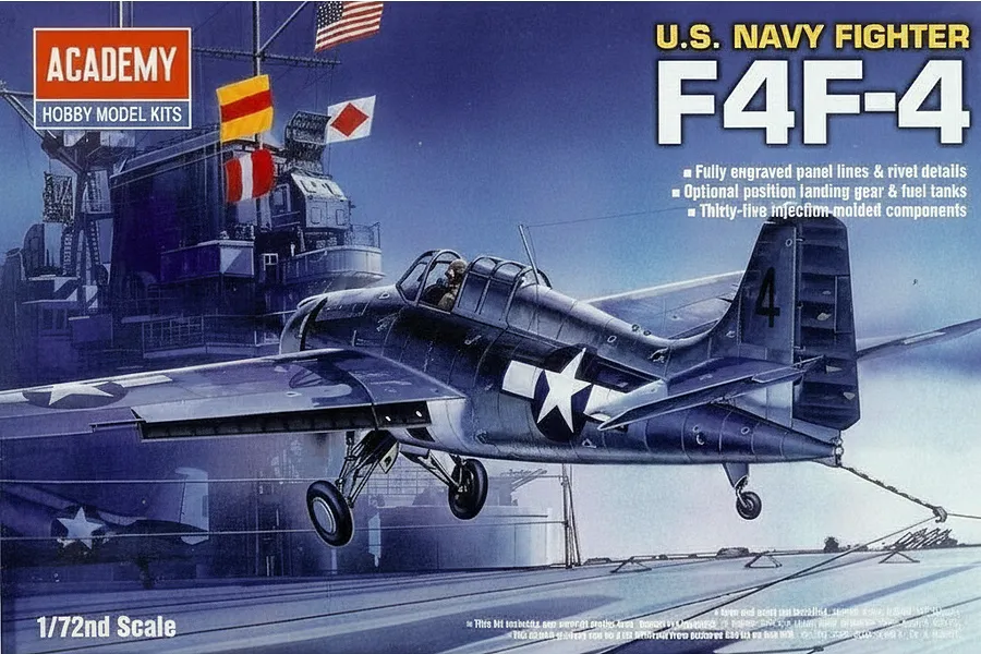 Academy 1/72 F4F-4 Grumman Wildcat Fighter Scaled Plastic Model Kit image 133755