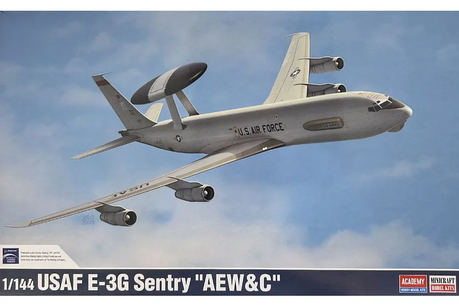 Academy 1/144 USAF E-3G Sentry Jet Scaled Plastic Model Kit image 133759