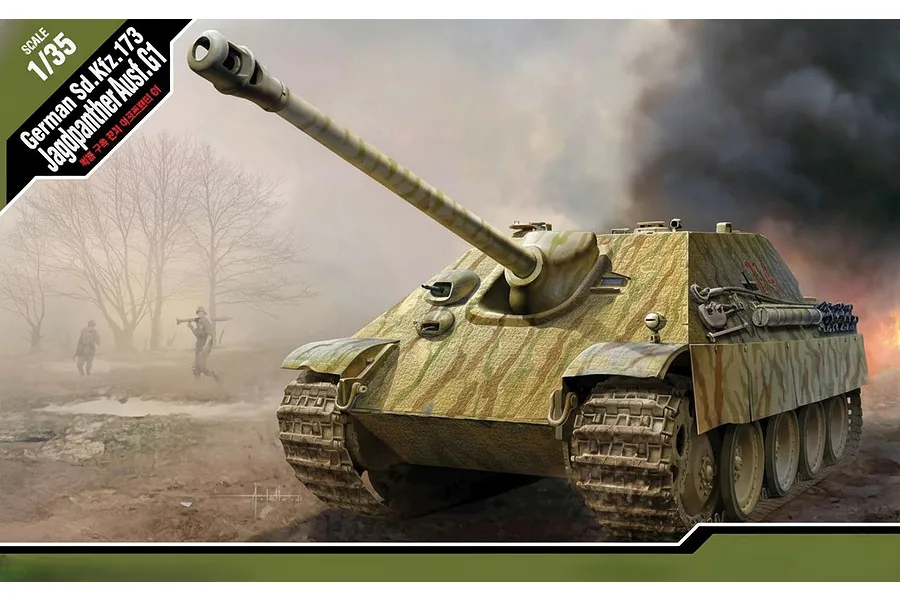 Academy 1/35 German Sd.Kfz. 173 Jagdpanther Ausf.G1 Tank Destroyer Scaled Plastic Model Kit image 133764