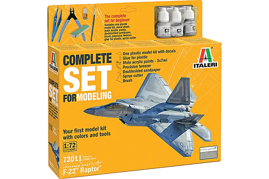 Italeri 1/72 F-22 Raptor Fighter Scaled Plastic Model Kit - Starter Kit image 133888