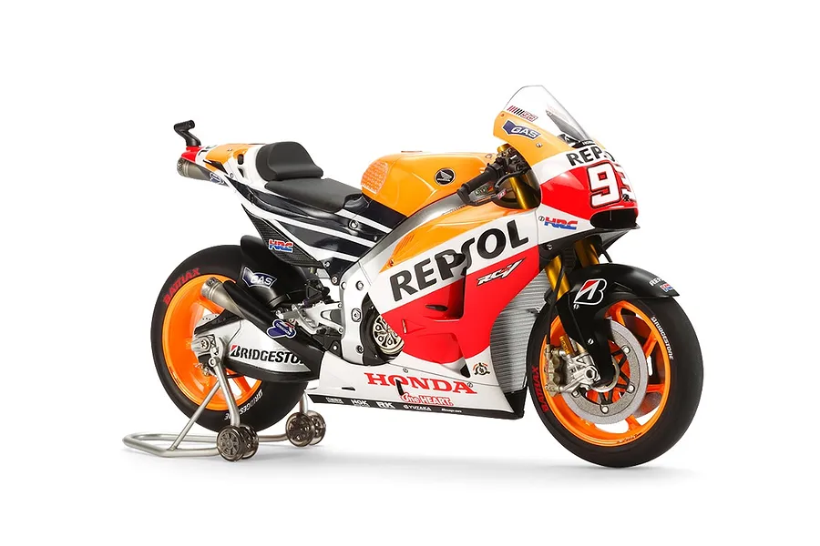 Tamiya 1/12 Repsol Honda RC212V 14 Motorcycle Scaled Plastic Model Kit image 134248