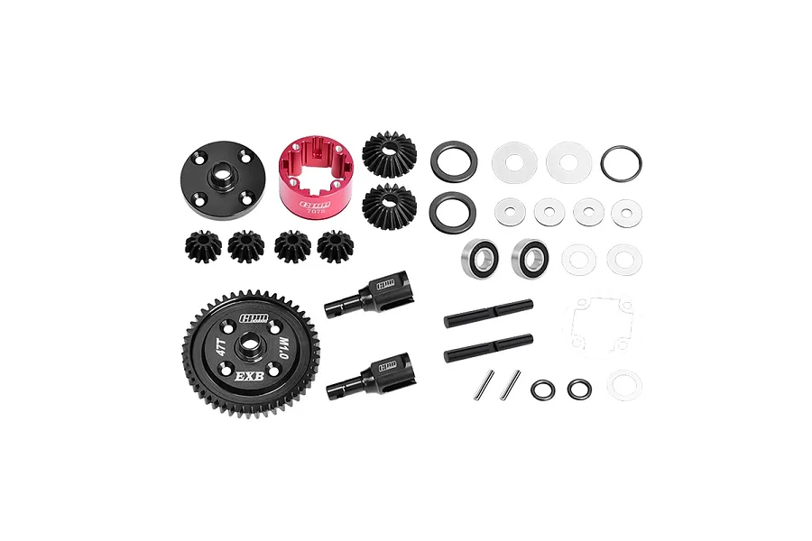GPM Carbon Steel and Aluminium 47T 1Mod Complete Differential - Red image 134321