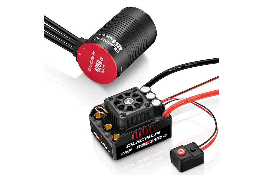 Hobbywing Quicrun G2 4268SL 2600Kv Motor and WP 8BL150 150A Sensored Brushless Combo image 134494
