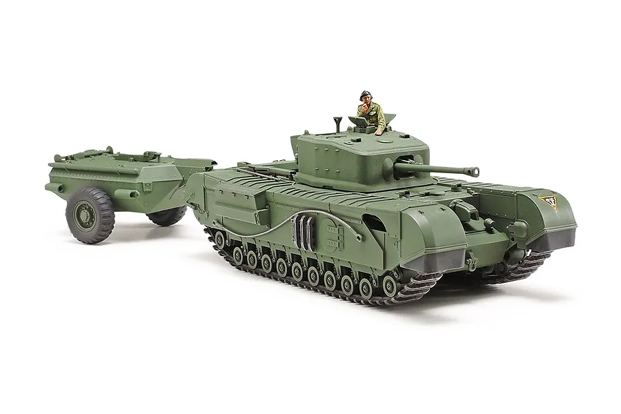 Tamiya 1/48 British Churchill (Mk.VII) Crocodile Tank Scaled Plastic Model Kit image 134585