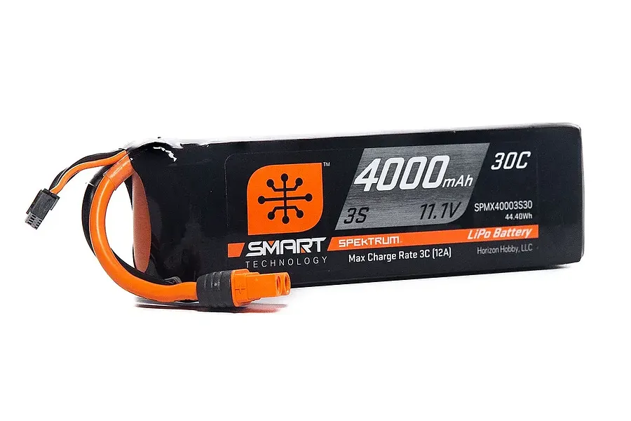 Spektrum 11.1v 3S 4000mAh 30C Smart LiPo Battery w/ IC3 Connector image 134697