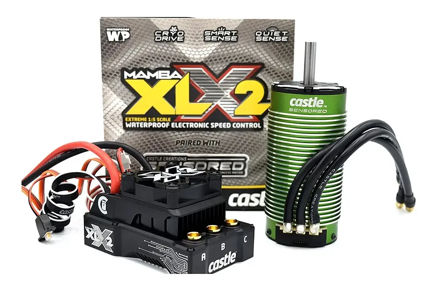 Castle Creations 1/5 2028 800Kv Sensored Brushless Motor &amp;amp; Mamba XLX2 Waterproof ESC Combo image 134708