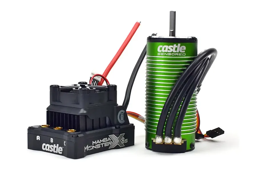 Castle Creations 1520-1650Kv 4-Pole Sensored Brushless Motor &amp;amp; Mamba Monster X Waterproof 8S ESC Combo image 134713