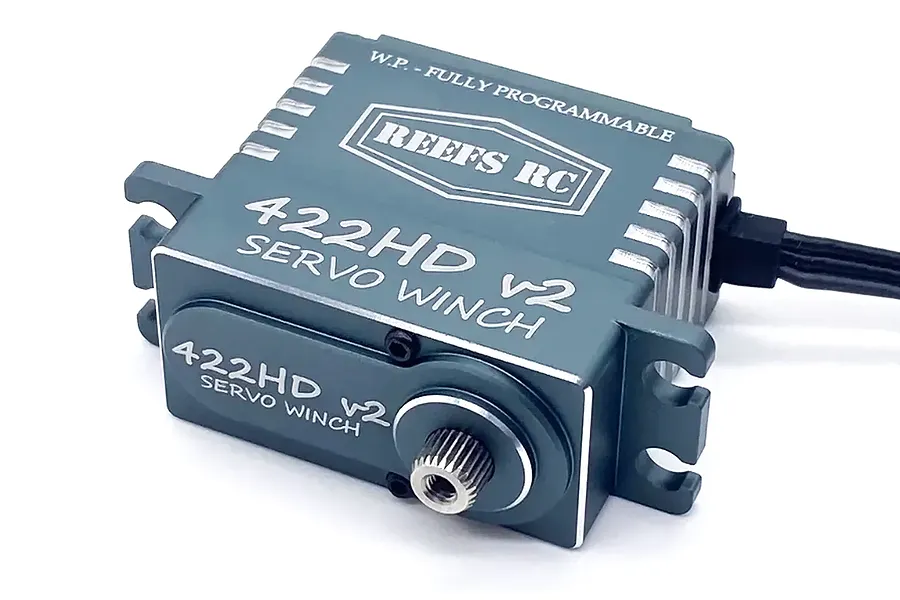 Reefs RC Aluminium 422HDv2 Standard 35kg 8.4V Coreless Metal Gear Winch Servo with Spool - Black image 134725