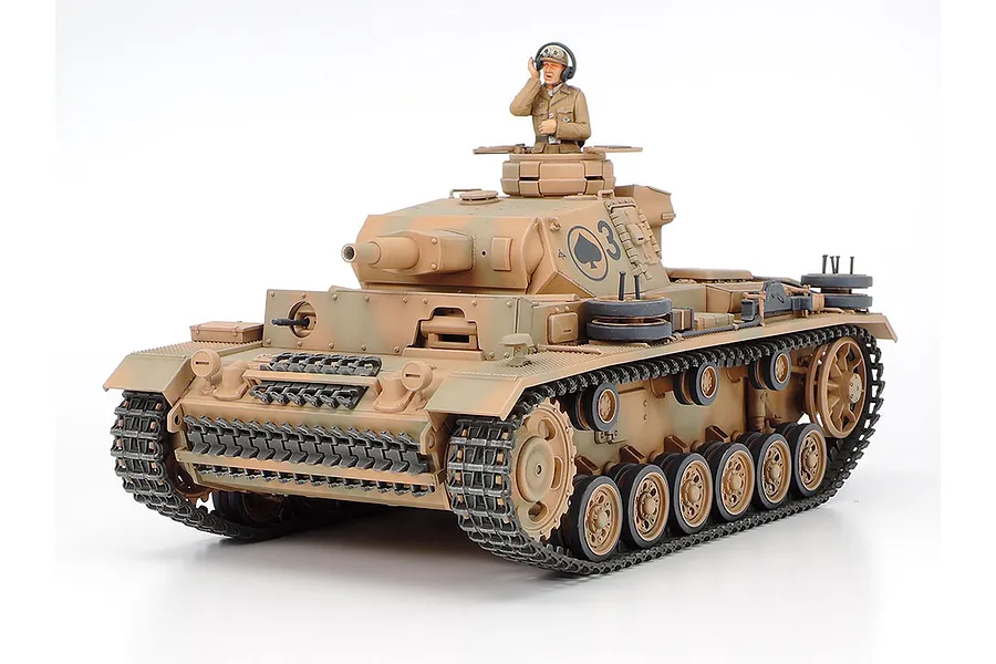 Tamiya 1/35 German Panzerkampfwagen III Ausf.N (Sd.Kfz.141/2) Tank Scaled Plastic Model Kit image 134772