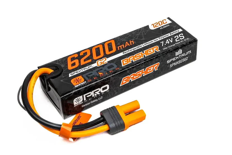 Spektrum 7.4V 6200mAh 2S 120C Pro Basher Battery image 134835