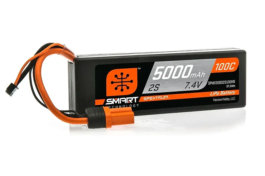 Spektrum 7.4V 5000mAh 100C Hard Case LiPo Battery w/ Smart Technology image 134836