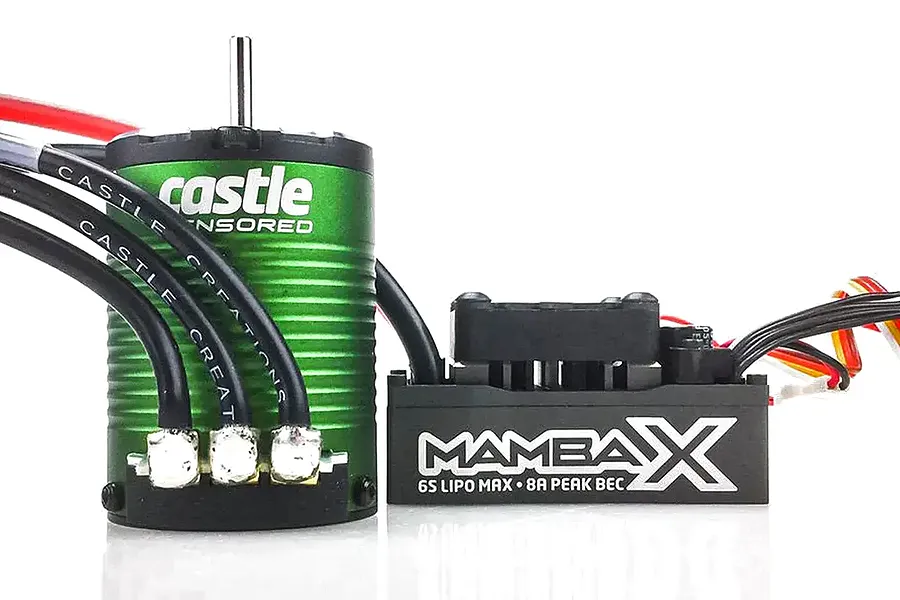 Castle Creations 1406-5700Kv 4-Pole Sensored Brushless Motor &amp;amp; Mamba X Waterproof 6S ESC Combo image 134866