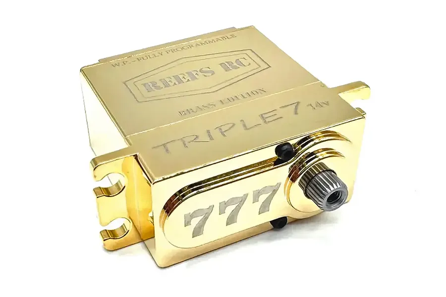 Reefs RC Brass TRIPLE7 Standard 56kg 14V Brushless Metal Gear Servo - Brass image 134893