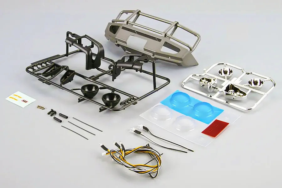 Killerbody Silver-Grey Aluminium 1/10 TRX-4 Bumper Upgrade Set w/ LEDS image 134933
