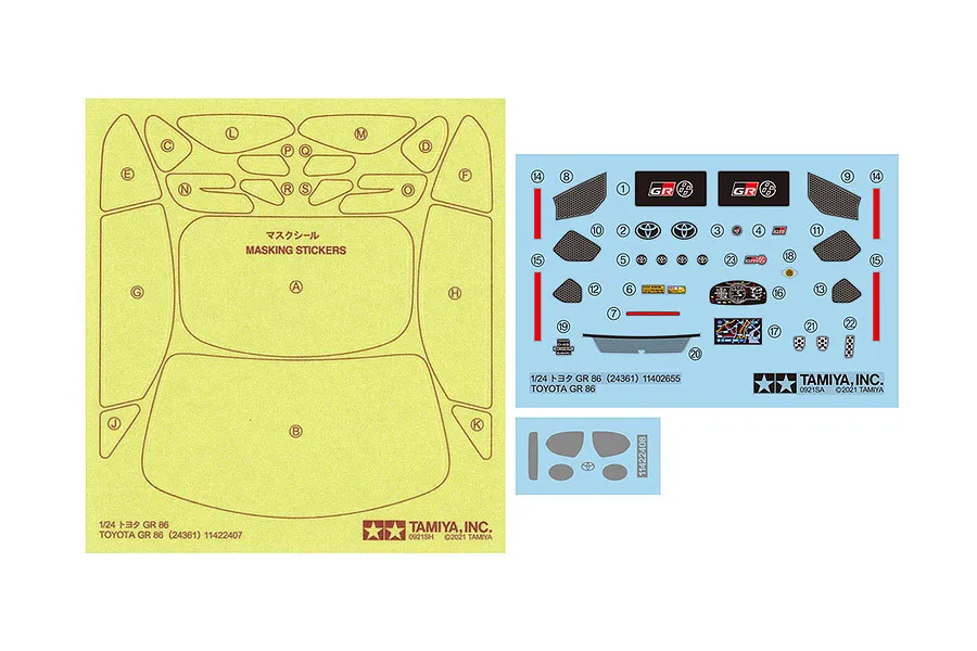 Tamiya 1/24 Toyota GR 86 Scaled Plastic Model Kit image 135197