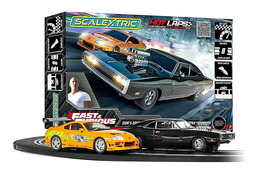 Scalextric 1/32 Fast &amp;amp; Furious Hot Laps Slot Car and Track Set image 135221