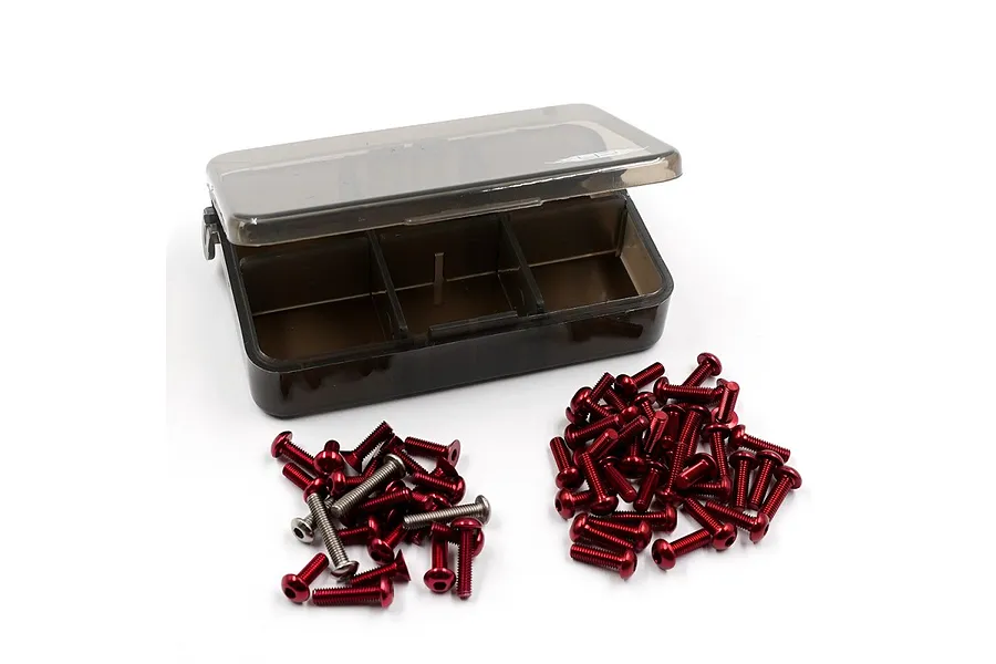 Yeah Racing Tamiya TT-02 Complete Aluminium and Titanium Screw Set - Red image 135310
