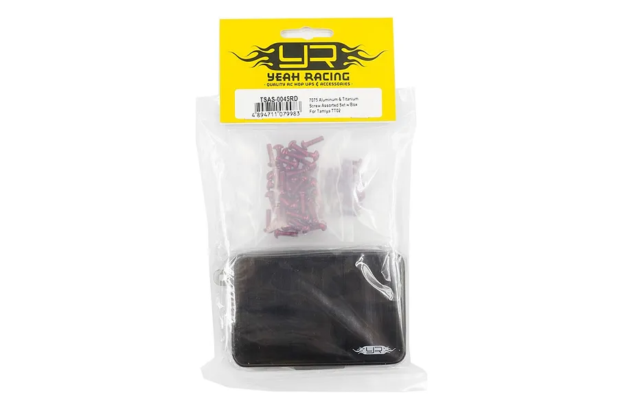 Yeah Racing Tamiya TT-02 Complete Aluminium and Titanium Screw Set - Red image 135311