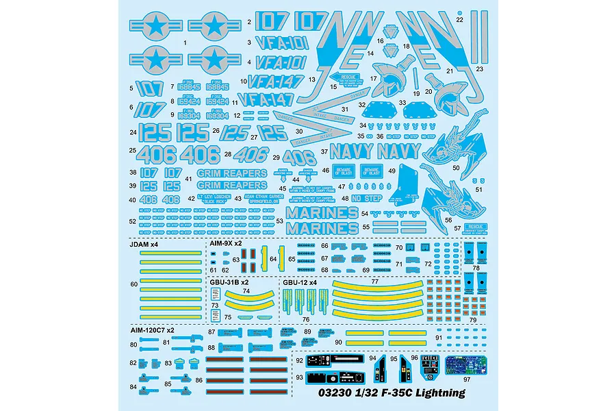 Trumpeter 1/32 Lockheed Martin F-35C Lightning II Scaled Plastic Model Kit image 135363