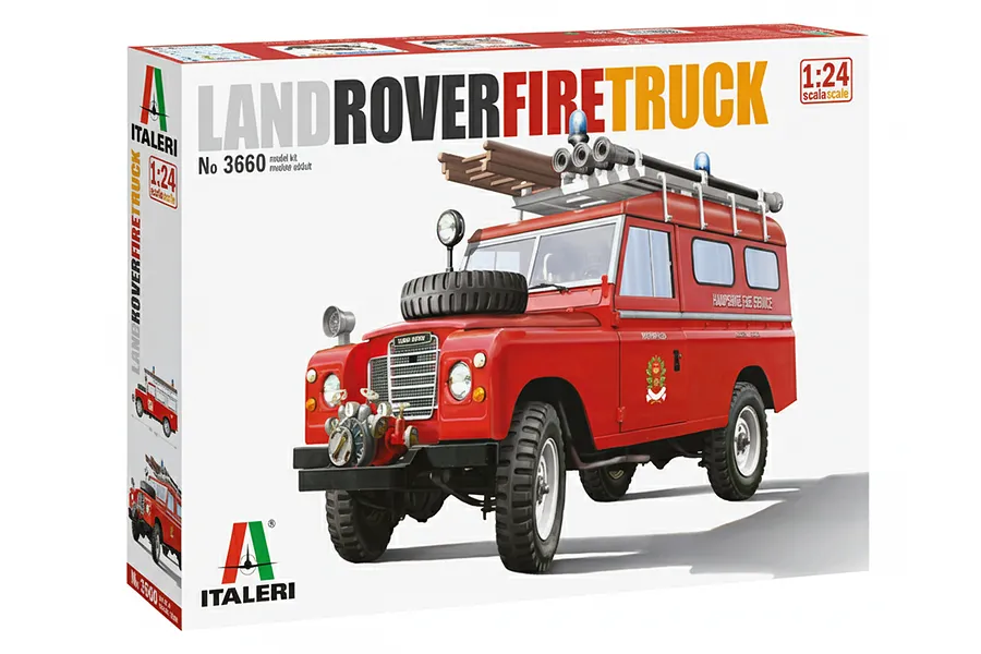 Italeri 1/24 Land Rover Fire Truck Scaled Plastic Model Kit image 135369