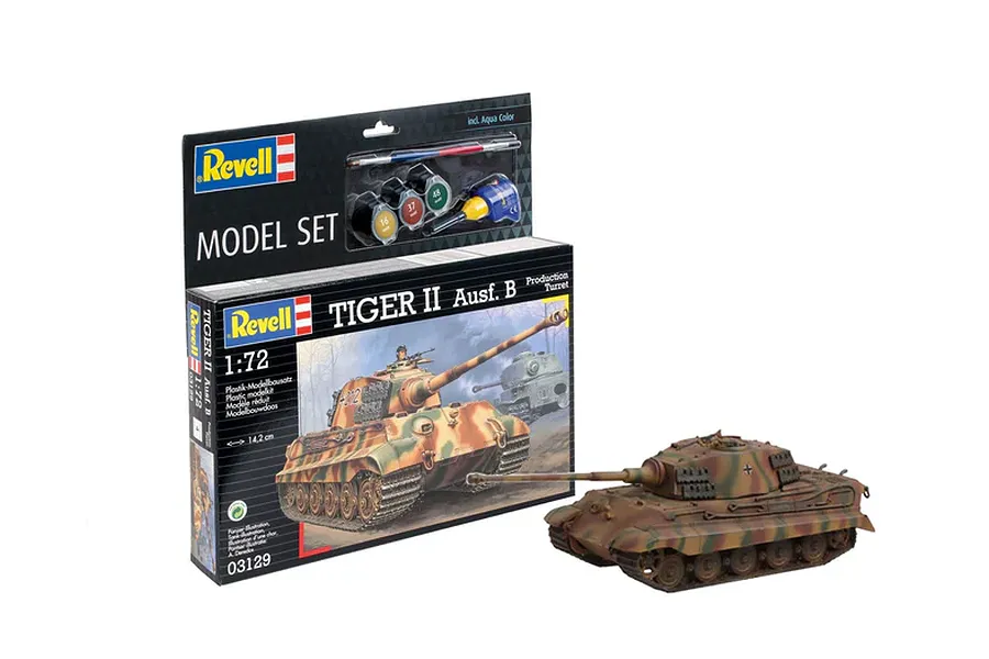 Revell 1/72 Tiger II Ausf. B with Production Barrell Tank Scaled Plastic Model Set image 135540
