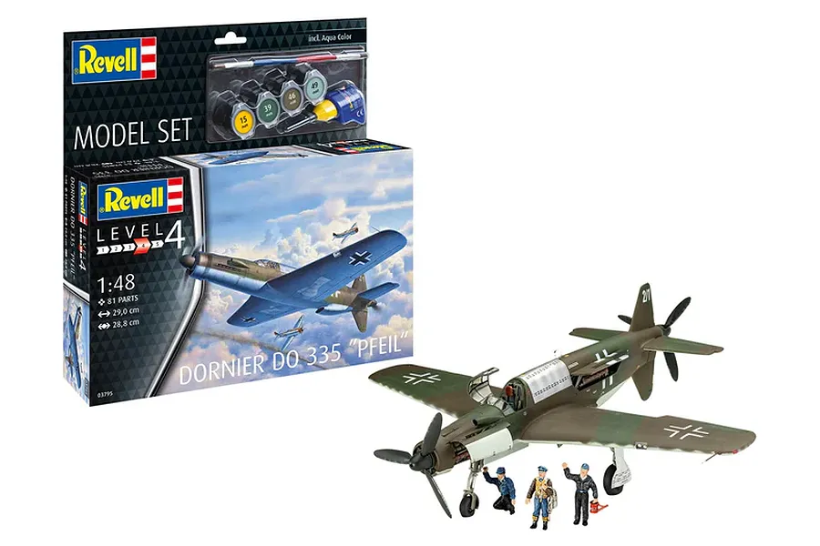 Revell 1/48 Dornier DO 335 PFEIL Fighter Scaled Plastic Model Set image 135554