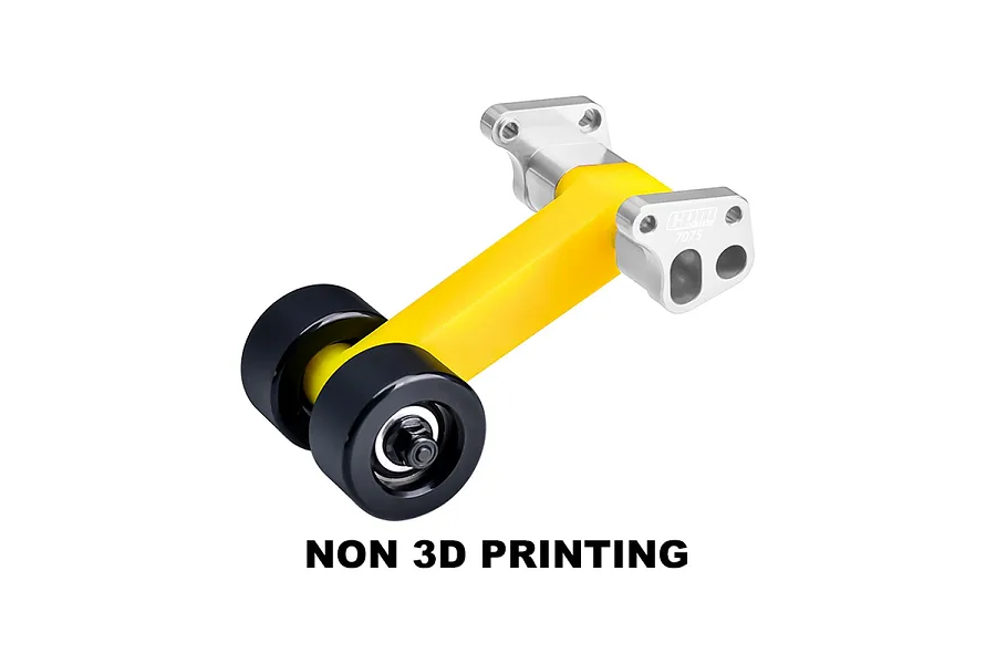 GPM Special Rear Wing Mount with Wheelie Bar Set - Silver/Yellow image 135645