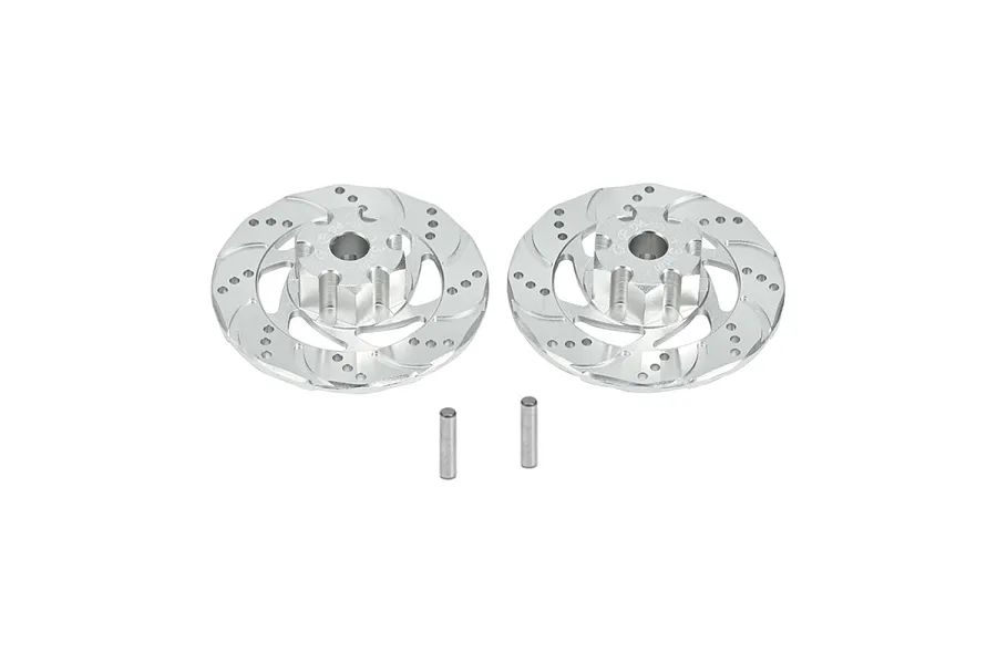 GPM Aluminium 17mm (+3mm) Splined Wheel Hexes with Brake Disks 2Pcs - Silver image 135654