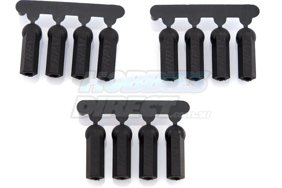RPM Black HPI/Losi/Associated 4.3mm Ball &amp;amp; 3mm/4-40 Thread Rod Ends 12Pcs image 13567