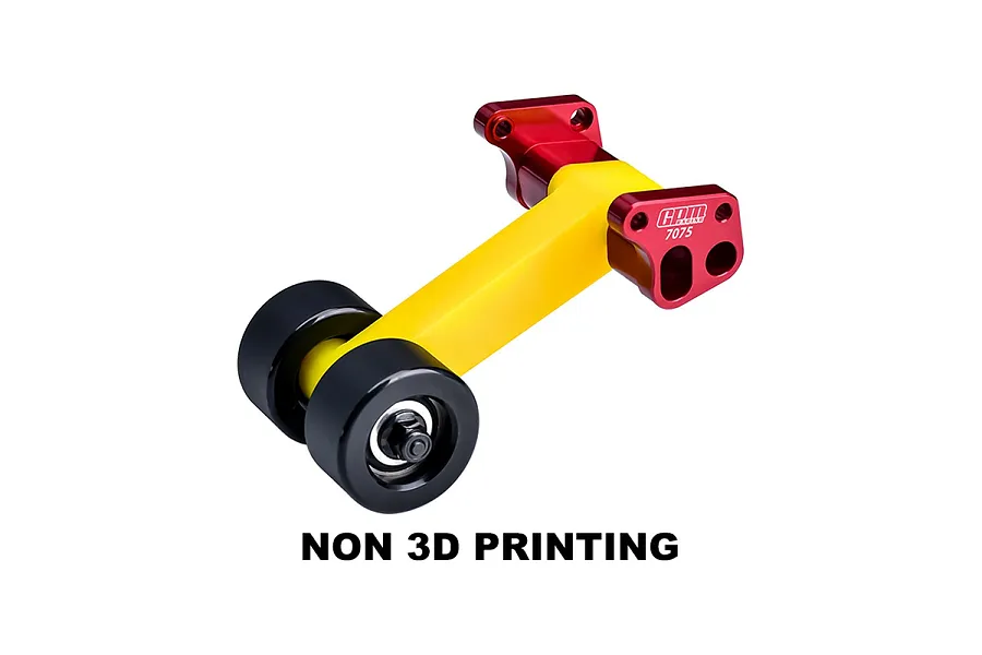 GPM Special Rear Wing Mount with Wheelie Bar Set - Red/Yellow image 135661