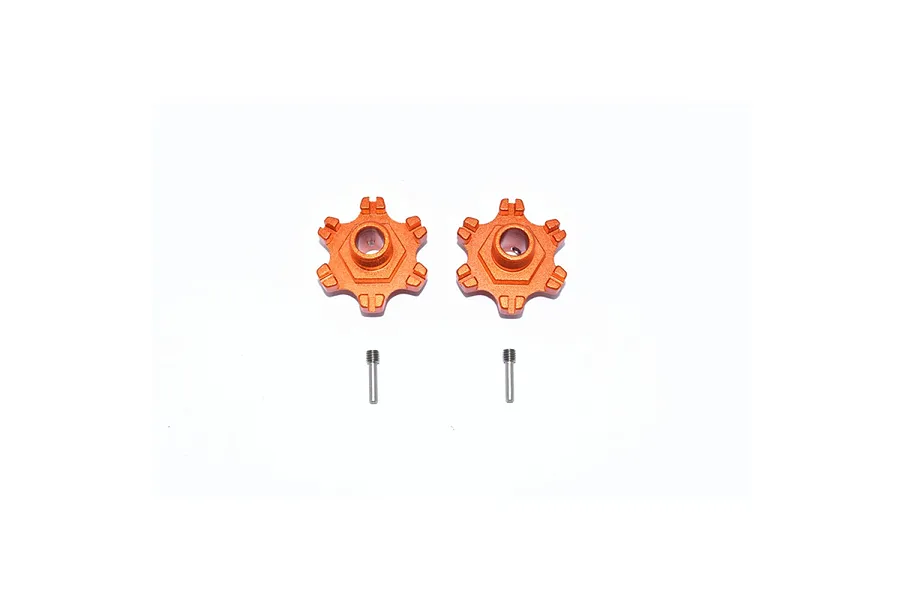 GPM Aluminium 17mm Wheel Hexes +6mm Off-Set 2Pcs - Orange image 135716