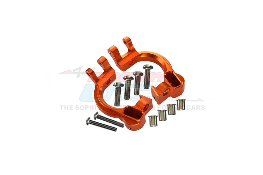 GPM Aluminium Front Hub Carriers (C-Hubs) 2Pcs - Orange image 135738