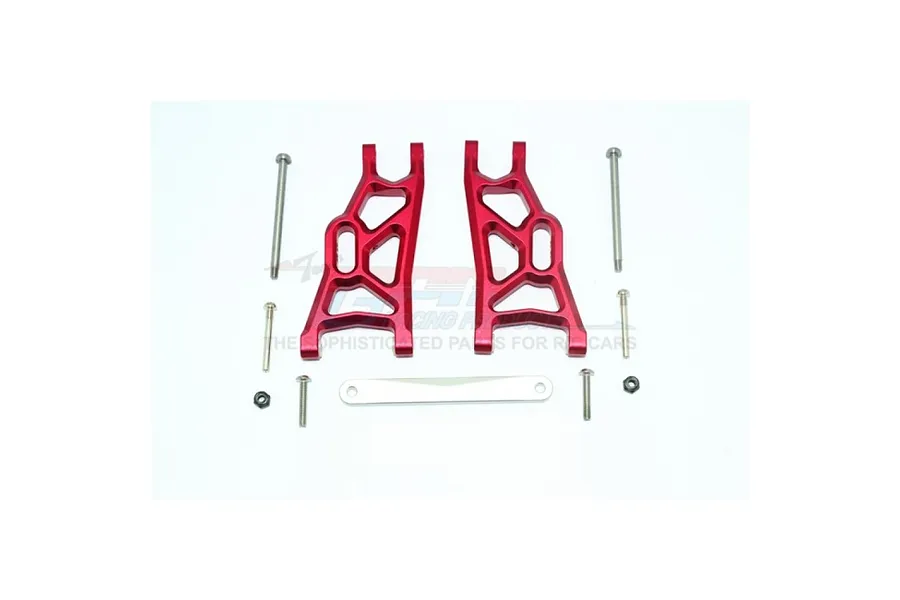 GPM Aluminium Front Lower Suspension Arms 2Pcs with Pins - Red image 135749