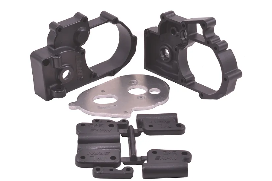 RPM Black Slash 2WD/E-Rustler/E-Stampede/Bandit Gearbox Housing &amp;amp; Rear Mount Set image 13583