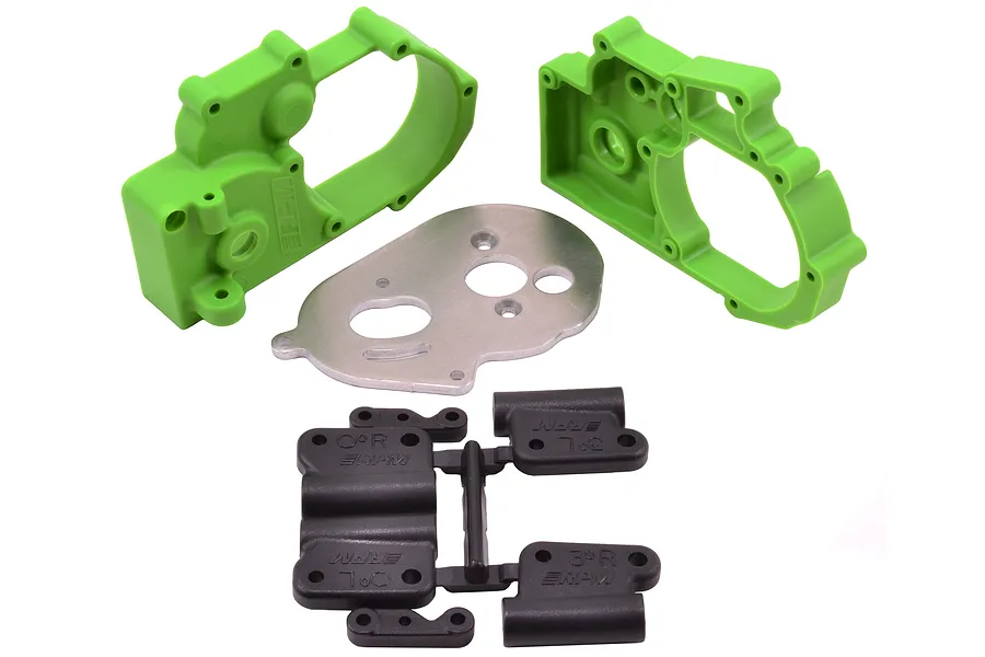 RPM Green Slash 2WD/E-Rustler/E-Stampede/Bandit Gearbox Housing &amp;amp; Rear Mount Set image 13584