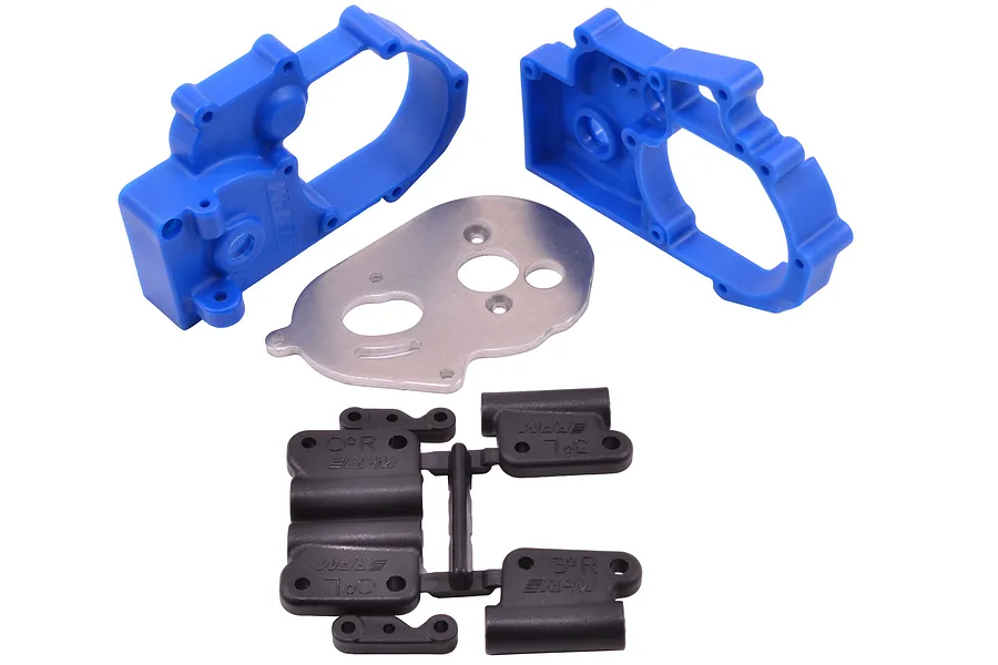 RPM Blue Slash 2WD/E-Rustler/E-Stampede/Bandit Gearbox Housing &amp;amp; Rear Mount Set image 13585