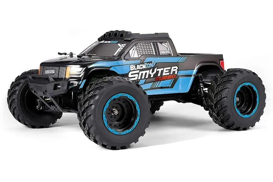 BlackZon Smyter MT Turbo RC Monster Truck Electric Brushless 4WD 1/12 Scale RTR - Blue image 135949