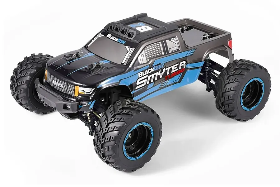 BlackZon Smyter Turbo MT RC Monster Truck Electric Brushless 4WD 1/12 Scale RTR - Blue image 135950